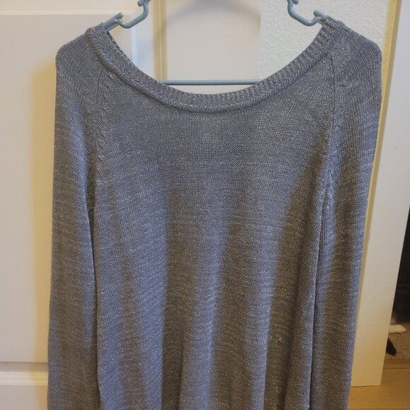Sparkley Grey/Silver Open-Back Sweater - Size L - Picture 1 of 4